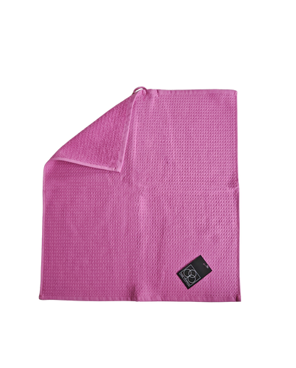 Ein Kuechentuch von CARL COTTON aus 100 Prozent Baumwolle in der Groesse 50x50cm. Farbe Pink. Modell Waffelpique Crocus.