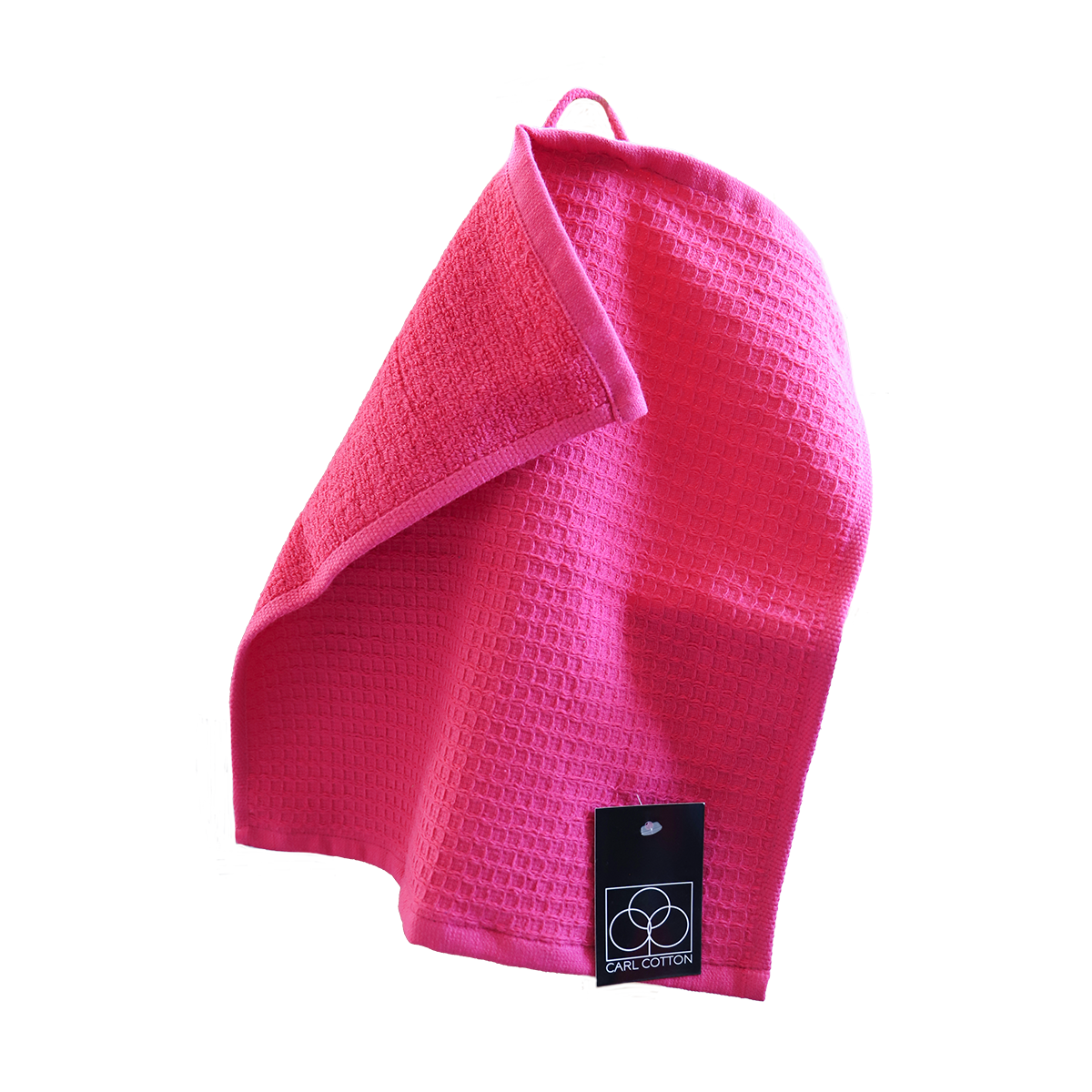 Ein Seiftuch von CARL COTTON aus 100 Prozent Baumwolle in der Groesse 30x30cm. Farbe Pink. Modell Waffelpique Fuchsia.