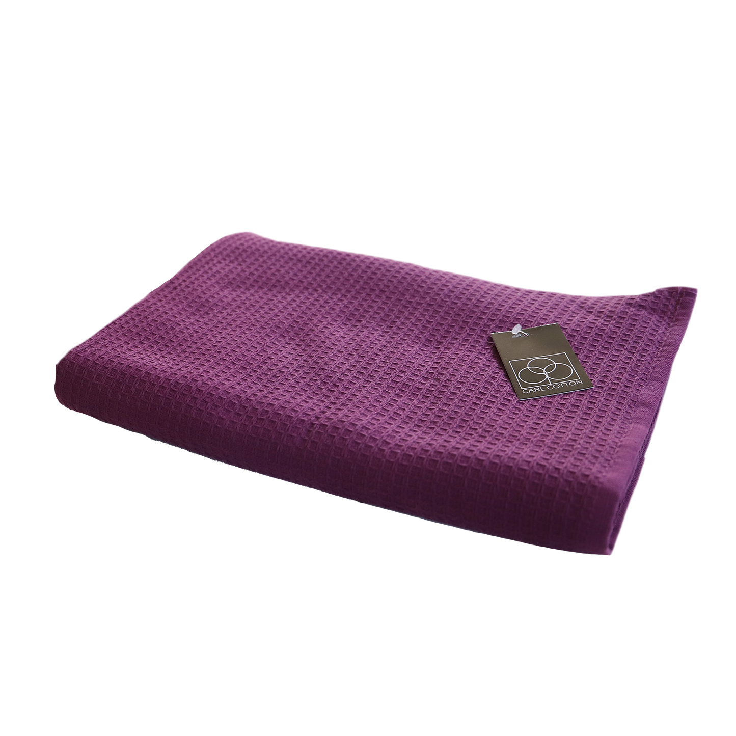 Ein Duschtuch von CARL COTTON aus 100 Prozent Baumwolle in der Groesse 70x140cm. Farbe Lila. Modell Waffelpique Plum.