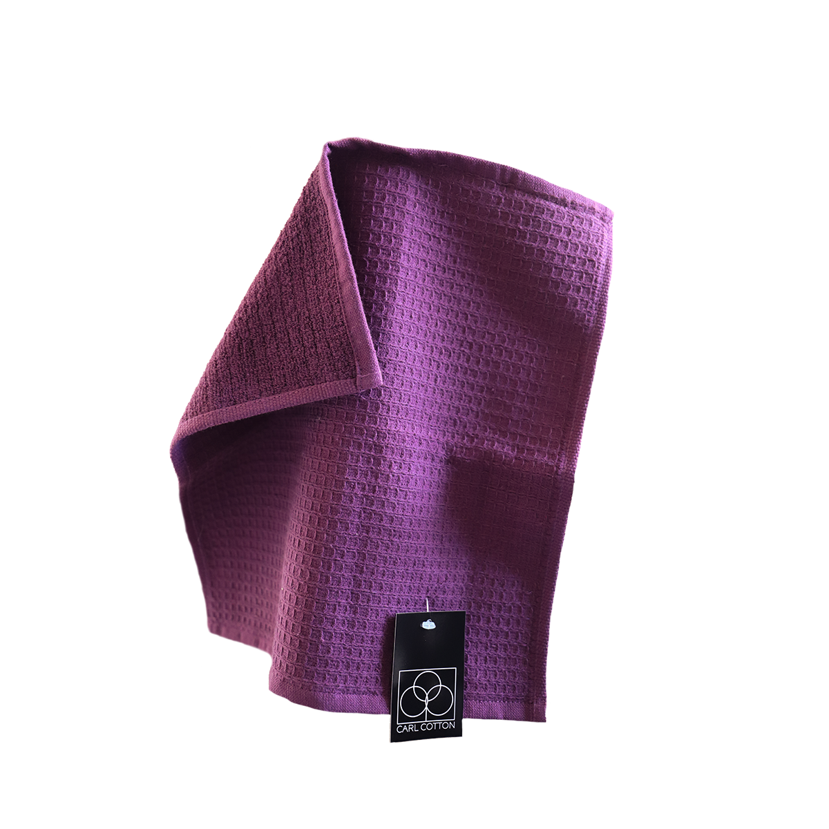 Ein Seiftuch von CARL COTTON aus 100 Prozent Baumwolle in der Groesse 30x30cm. Farbe Lila. Modell Waffelpique Plum.