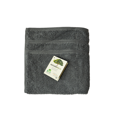 Ein Handtuch von NATURAWALK aus 100 Prozent Bio-Baumwolle in der Groesse 50x100cm. Farbe Grau. Modell Milano Deluxe Anthrazit.
