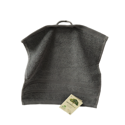 Ein Seiftuch von NATURAWALK aus 100 Prozent Bio-Baumwolle in der Groesse 30x30cm. Farbe Grau. Modell Milano Deluxe Anthrazit.