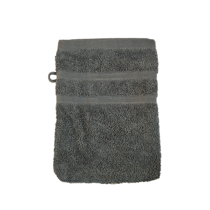 Ein Waschhandschuh von NATURAWALK aus 100 Prozent Bio-Baumwolle in der Groesse 16x21cm. Farbe Grau. Modell Milano Deluxe Anthrazit.