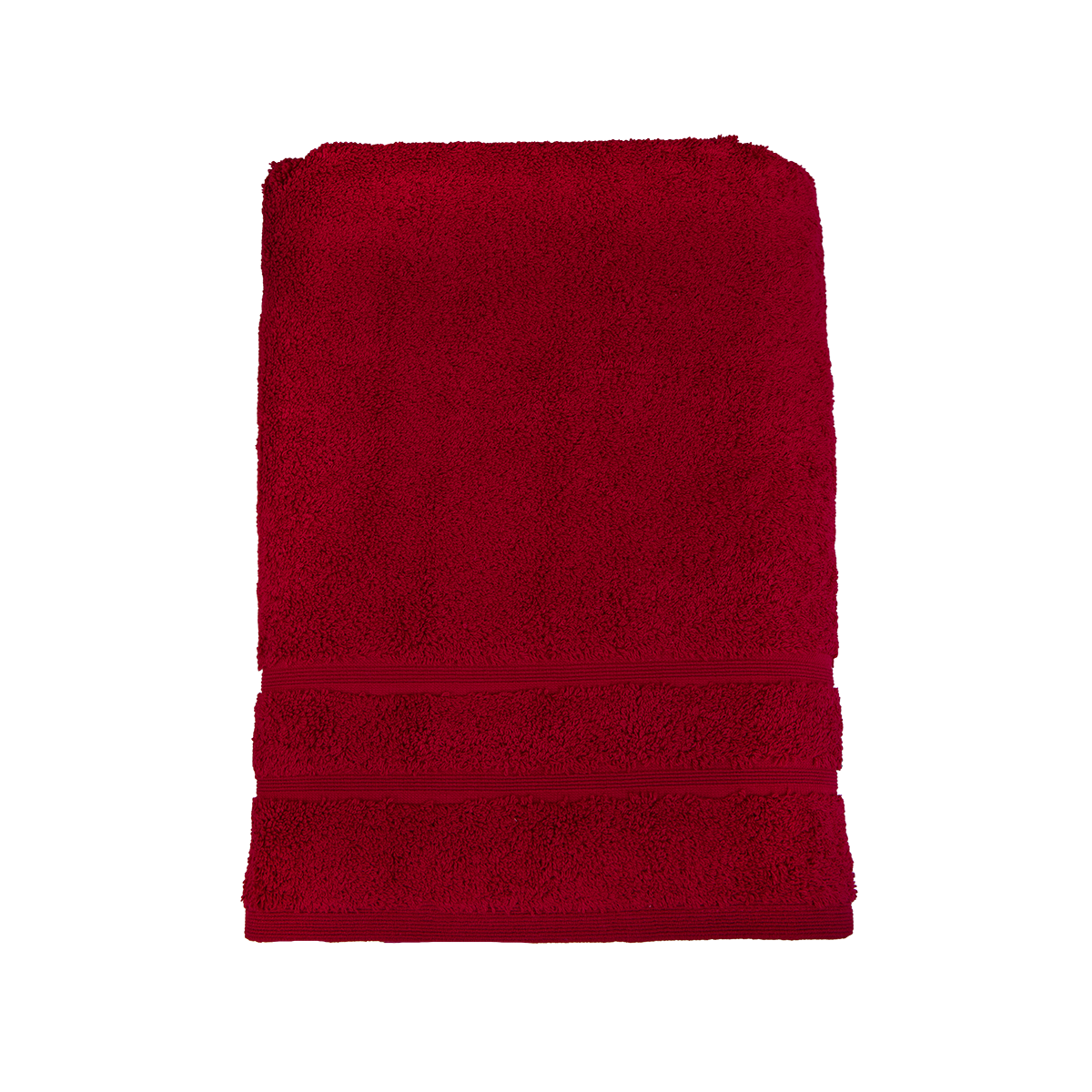 Duschtuch in der Groesse 70x140cm und Badetuch in der Groesse 100x150cm von NATURAWALK aus 100 Prozent Bio-Baumwolle. Farbe Bordeaux. Modell Milano Deluxe Bordeaux.