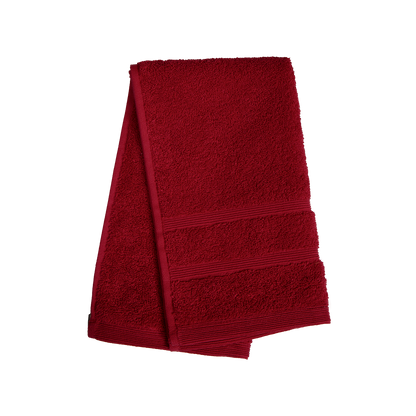 Ein Gaestetuch von NATURAWALK aus 100 Prozent Bio-Baumwolle in der Groesse 30x50cm. Farbe Bordeaux. Modell Milano Deluxe Bordeaux.