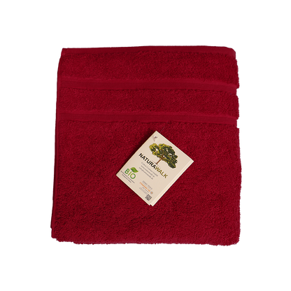 Ein Handtuch von NATURAWALK aus 100 Prozent Bio-Baumwolle in der Groesse 50x100cm. Farbe Bordeaux. Modell Milano Deluxe Bordeaux.