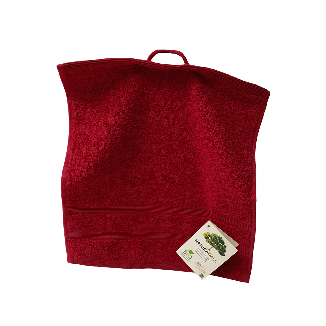 Ein Seiftuch von NATURAWALK aus 100 Prozent Bio-Baumwolle in der Groesse 30x30cm. Farbe Bordeaux. Modell Milano Deluxe Bordeaux.