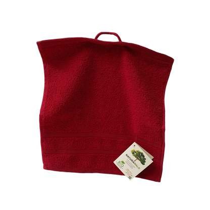 Ein Seiftuch von NATURAWALK aus 100 Prozent Bio-Baumwolle in der Groesse 30x30cm. Farbe Bordeaux. Modell Milano Deluxe Bordeaux.