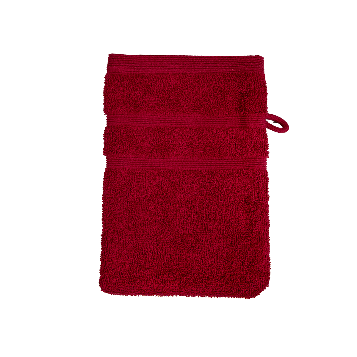 Ein Waschhandschuh von NATURAWALK aus 100 Prozent Bio-Baumwolle in der Groesse 16x21cm. Farbe Bordeaux. Modell Milano Deluxe Bordeaux.
