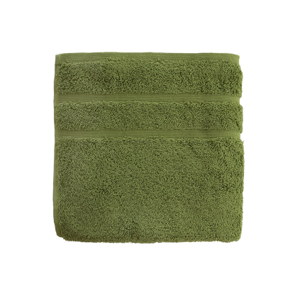 Ein Handtuch von NATURAWALK aus 100 Prozent Bio-Baumwolle in der Groesse 50x100cm. Farbe Gruen. Modell Milano Deluxe Iguana.