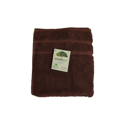 Ein Handtuch von NATURAWALK aus 100 Prozent Bio-Baumwolle in der Groesse 50x100cm. Farbe Braun. Modell Milano Deluxe Oxford.