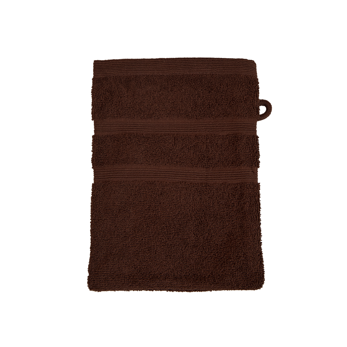 Ein Waschhandschuh von NATURAWALK aus 100 Prozent Bio-Baumwolle in der Groesse 16x21cm. Farbe Braun. Modell Milano Deluxe Oxford.