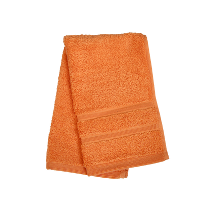 Ein Gaestetuch von NATURAWALK aus 100 Prozent Bio-Baumwolle in der Groesse 30x50cm. Farbe Orange. Modell Milano Deluxe Oxford.