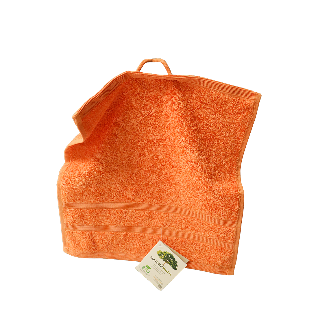 Ein Seiftuch von NATURAWALK aus 100 Prozent Bio-Baumwolle in der Groesse 30x30cm. Farbe Orange. Modell Milano Deluxe Oxford.