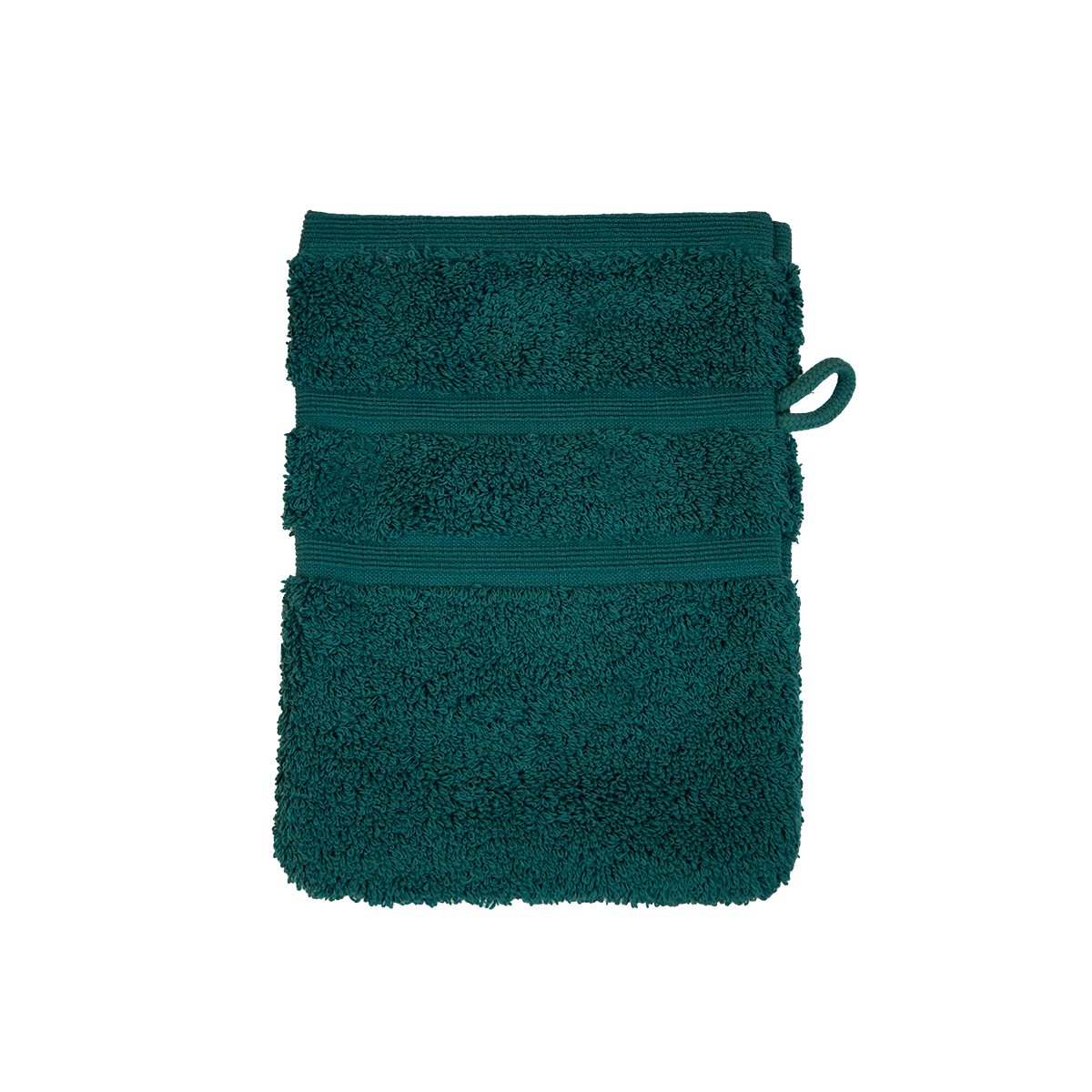 Ein Waschhandschuh von NATURAWALK aus 100 Prozent Bio-Baumwolle in der Groesse 16x21cm. Farbe Petrol. Modell Milano Deluxe Petrol.