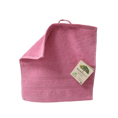 Ein Seiftuch von NATURAWALK aus 100 Prozent Bio-Baumwolle in der Groesse 30x30cm. Farbe Rosa. Modell Milano Deluxe Pink.