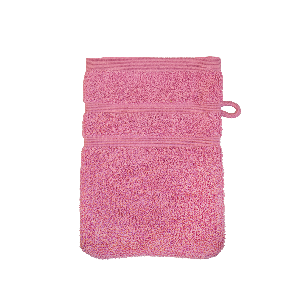 Ein Waschhandschuh von NATURAWALK aus 100 Prozent Bio-Baumwolle in der Groesse 16x21cm. Farbe Rosa. Modell Milano Deluxe Pink.