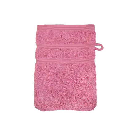 Ein Waschhandschuh von NATURAWALK aus 100 Prozent Bio-Baumwolle in der Groesse 16x21cm. Farbe Rosa. Modell Milano Deluxe Pink.