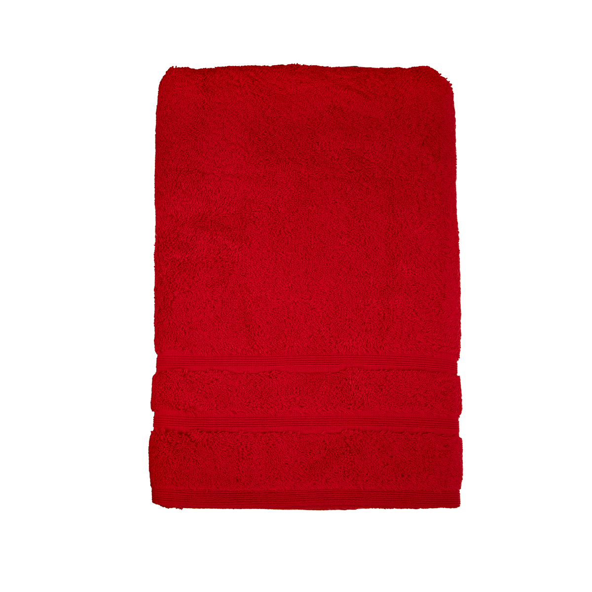 Duschtuch in der Groesse 70x140cm und Badetuch in der Groesse 100x150cm von NATURAWALK aus 100 Prozent Bio-Baumwolle. Farbe Rot. Modell Milano Deluxe Red.