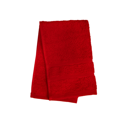 Ein Gaestetuch von NATURAWALK aus 100 Prozent Bio-Baumwolle in der Groesse 30x50cm. Farbe Rot. Modell Milano Deluxe Red.