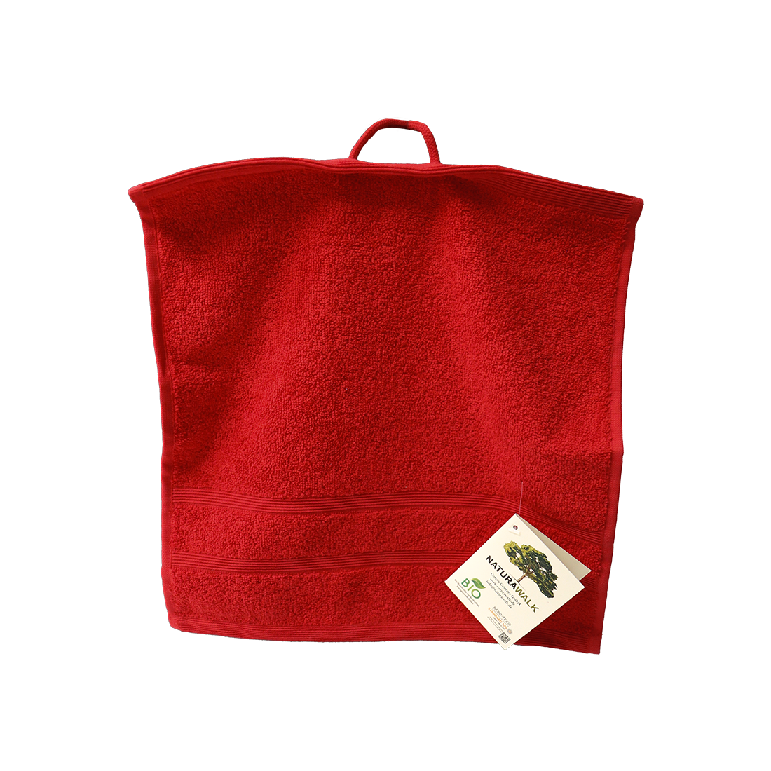 Ein Seiftuch von NATURAWALK aus 100 Prozent Bio-Baumwolle in der Groesse 30x30cm. Farbe Rot. Modell Milano Deluxe Red.