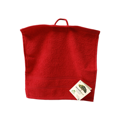 Ein Seiftuch von NATURAWALK aus 100 Prozent Bio-Baumwolle in der Groesse 30x30cm. Farbe Rot. Modell Milano Deluxe Red.