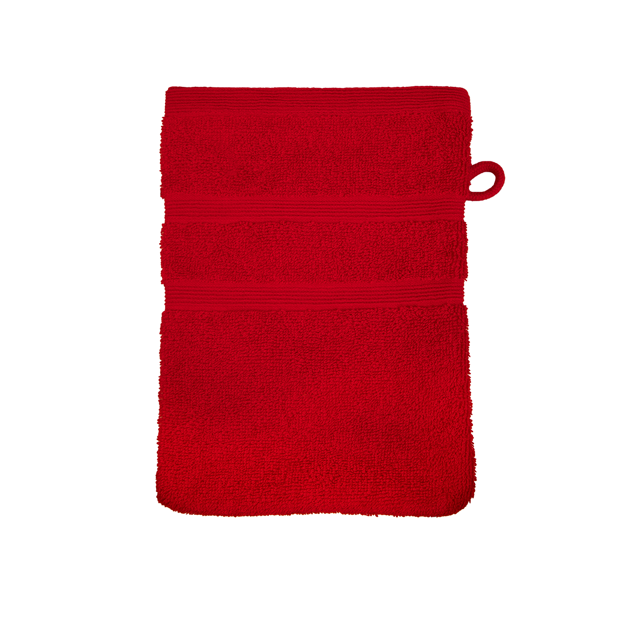 Ein Waschhandschuh von NATURAWALK aus 100 Prozent Bio-Baumwolle in der Groesse 16x21cm. Farbe Rot. Modell Milano Deluxe Red.