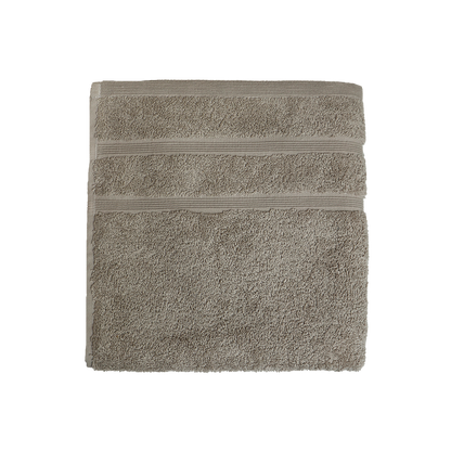 Ein Handtuch von NATURAWALK aus 100 Prozent Bio-Baumwolle in der Groesse 50x100cm. Farbe Taupe. Modell Milano Deluxe Tan.