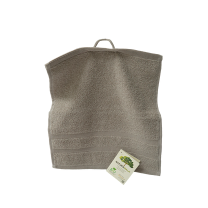 Ein Seiftuch von NATURAWALK aus 100 Prozent Bio-Baumwolle in der Groesse 30x30cm. Farbe Taupe. Modell Milano Deluxe Tan.