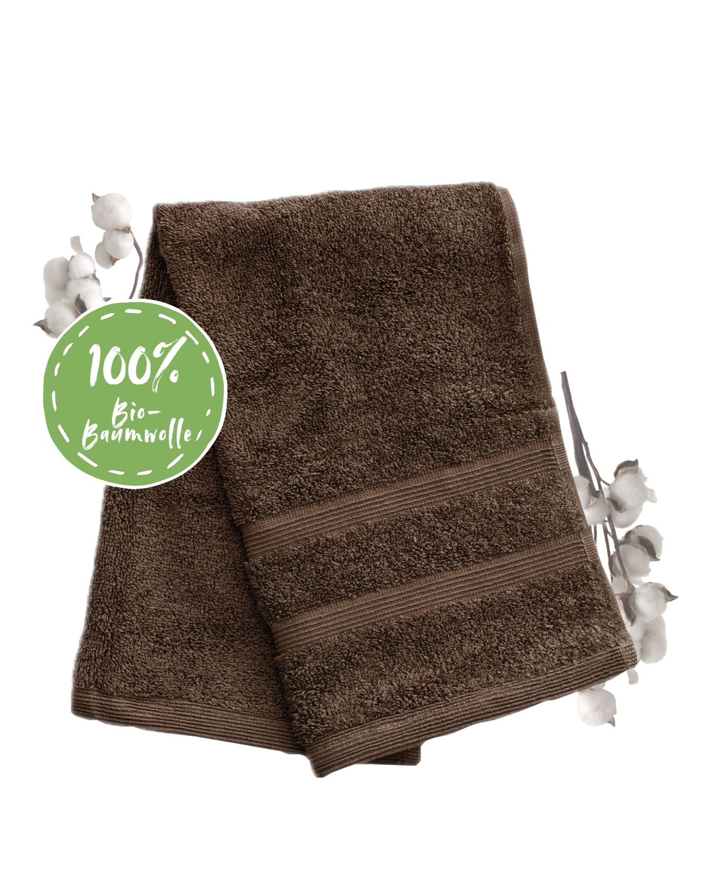 Ein Gaestetuch von NATURAWALK aus 100 Prozent Bio-Baumwolle in der Groesse 30x50cm. Farbe Taupe. Modell Milano Deluxe Taupe.