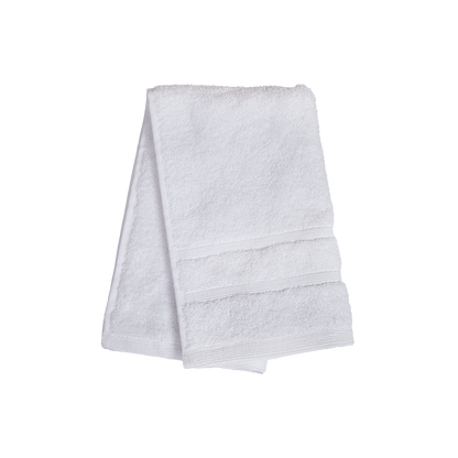 Ein Gaestetuch von NATURAWALK aus 100 Prozent Bio-Baumwolle in der Groesse 30x50cm. Farbe Weiss. Modell Milano Deluxe White.