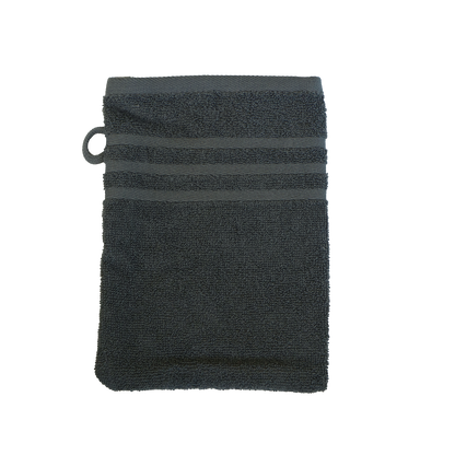 Ein Waschhandschuh von NATURAWALK aus 100 Prozent Bio-Baumwolle in der Groesse 16x21cm. Farbe Grau. Modell Milano Exclusiv Anthrazit.
