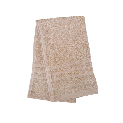 Ein Gaestetuch von NATURAWALK aus 100 Prozent Bio-Baumwolle in der Groesse 30x50cm. Farbe Beige. Modell Milano Exclusiv Beige.