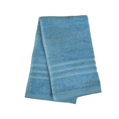 Ein Gaestetuch von NATURAWALK aus 100 Prozent Bio-Baumwolle in der Groesse 30x50cm. Farbe Blau. Modell Milano Exclusiv Blau.