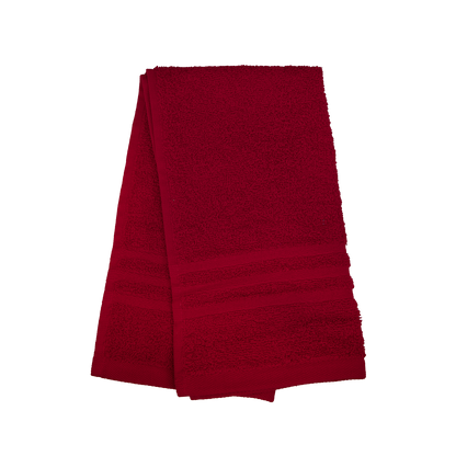 Ein Gaestetuch von NATURAWALK aus 100 Prozent Bio-Baumwolle in der Groesse 30x50cm. Farbe Bordeaux. Modell Milano Exclusiv Bordeaux.