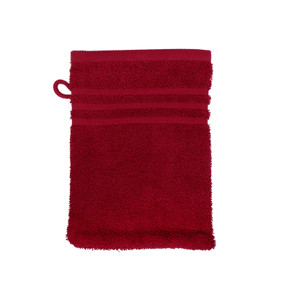 Ein Waschhandschuh von NATURAWALK aus 100 Prozent Bio-Baumwolle in der Groesse 16x21cm. Farbe Bordeaux. Modell Milano Exclusiv Bordeaux.