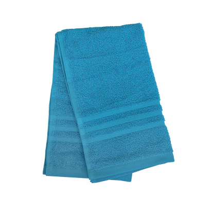 Ein Gaestetuch von NATURAWALK aus 100 Prozent Bio-Baumwolle in der Groesse 30x50cm. Farbe Blau. Modell Milano Exclusiv Malibu Blau.