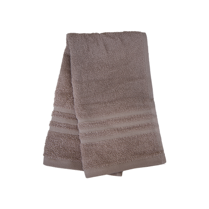 Ein Gaestetuch von NATURAWALK aus 100 Prozent Bio-Baumwolle in der Groesse 30x50cm. Farbe Taupe. Modell Milano Exclusiv Mauve.