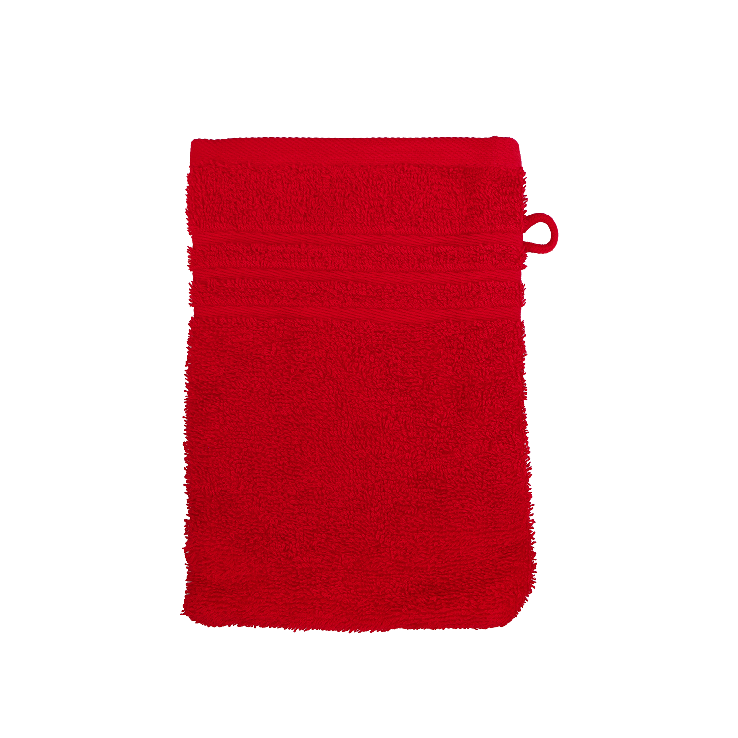 Ein Waschhandschuh von NATURAWALK aus 100 Prozent Bio-Baumwolle in der Groesse 16x21cm. Farbe Rot. Modell Milano Exclusiv Rot.