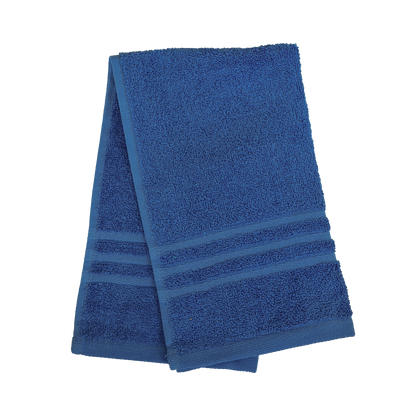 Ein Gaestetuch von NATURAWALK aus 100 Prozent Bio-Baumwolle in der Groesse 30x50cm. Farbe Blau. Modell Milano Exclusiv Royalblau.
