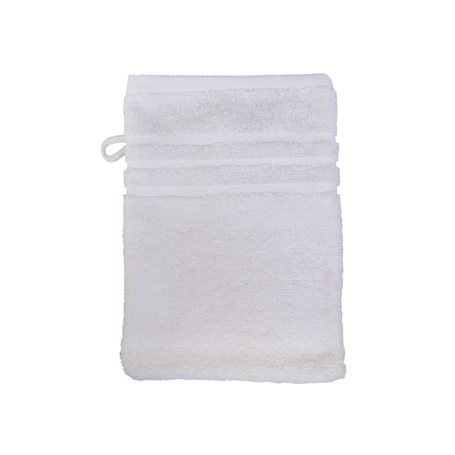 Ein Waschhandschuh von NATURAWALK aus 100 Prozent Bio-Baumwolle in der Groesse 16x21cm. Farbe Weiss. Modell Milano Exclusiv Weiss.