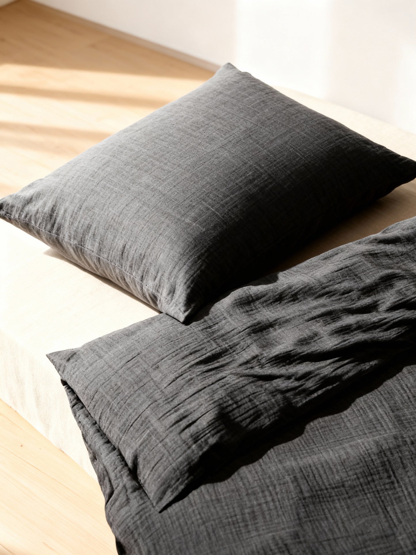 Musselin Bettwäsche | Kaeppel | Uni in Mintgrün Hellgrau, Weiß, Creme oder Dunkelgrau