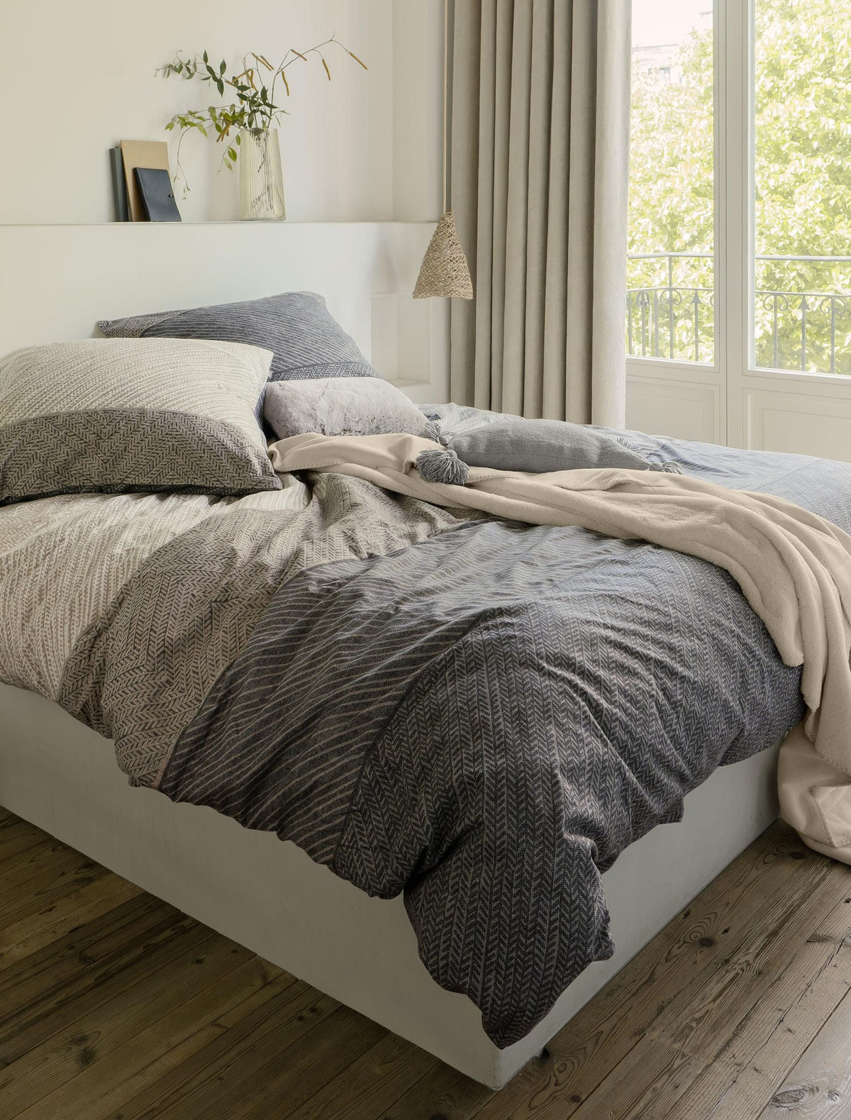 Fine flannel bed linen Irisette Koala 8531-11 grey