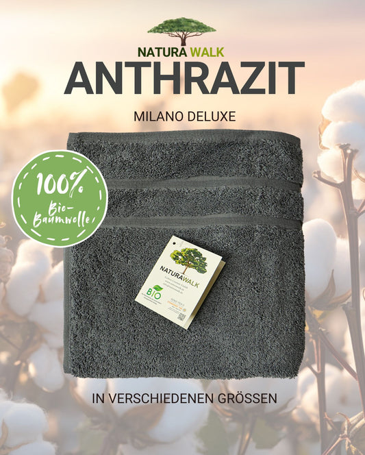 Handtuch | NATURAWALK | Milano Deluxe | Anthrazit | Bio-Baumwolle