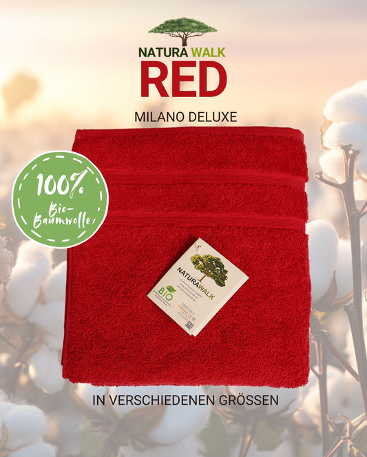 Handtuch | NATURAWALK | Milano Deluxe | Rot | Bio-Baumwolle