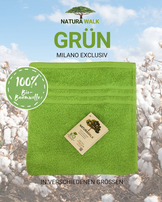 Handtuch | NATURAWALK | Milano Exclusiv Grün | Bio-Baumwolle
