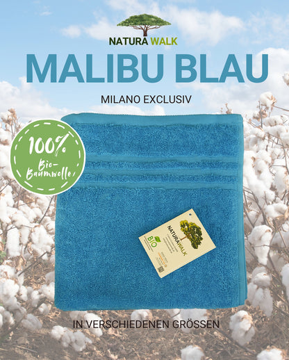 Handtuch | NATURAWALK | Milano Exclusiv | Malibu Blau | Bio-Baumwolle