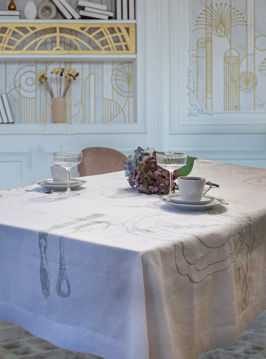 Tischdecke | PIP STUDIO | Embroidery Plates | 150x250 cm