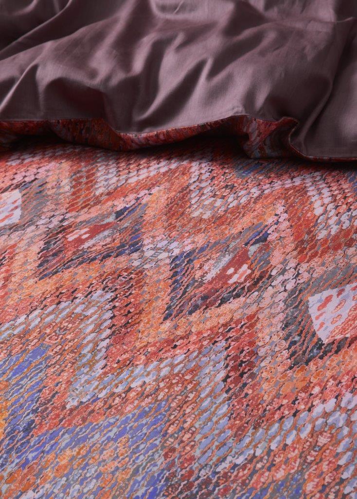 Detaildarstellung der Essenza Satin Bettwaesche Modell Fabienne Terra.