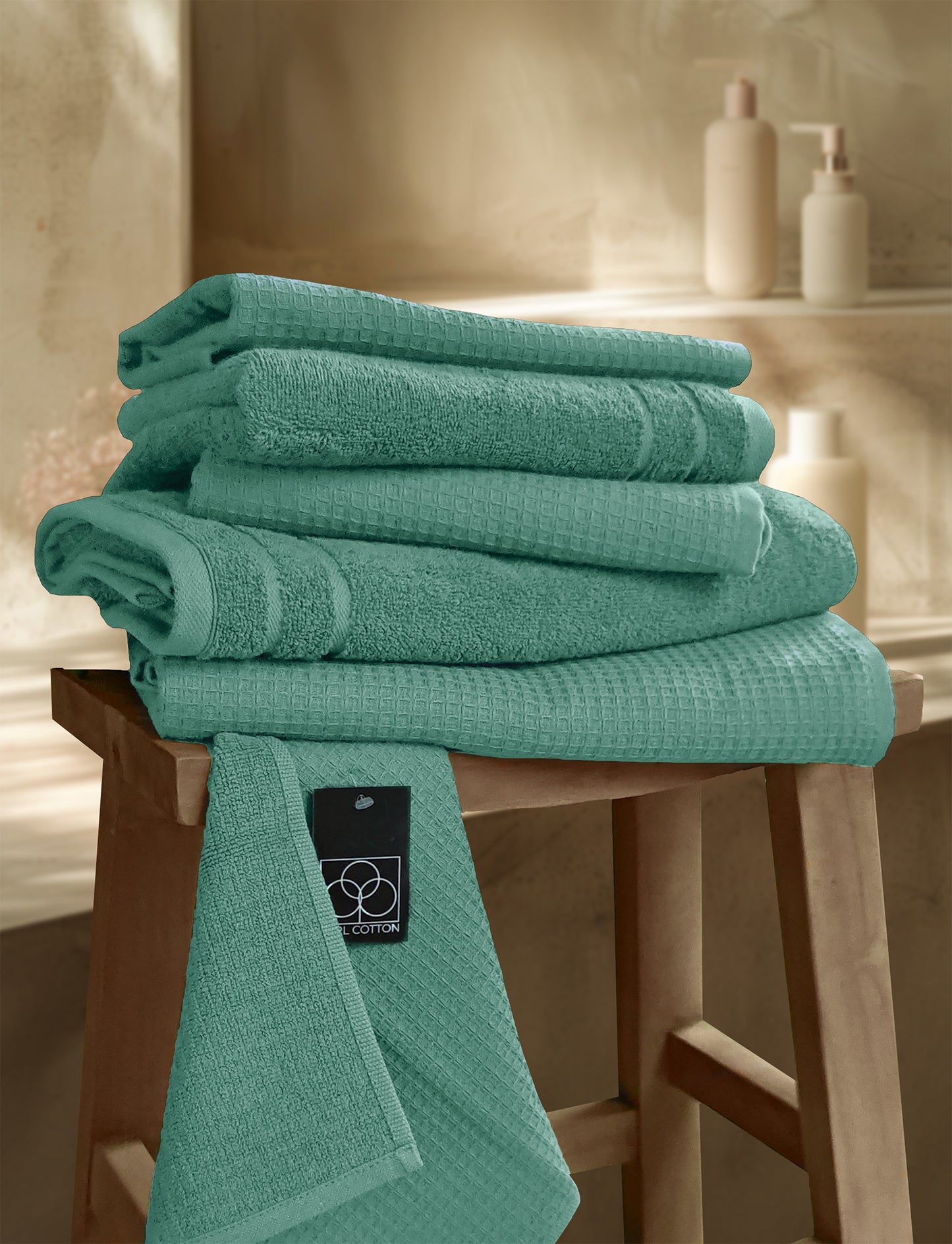 Handtuch | CARL COTTON | Waffelpiqué | Agave